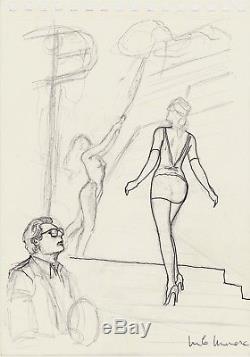 Manara Magnifique étude pour la couverture de Fellini dessin original