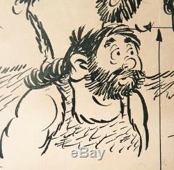 ONKR dessin original de TENAS pour le Journal de Mickey 1965 planche originale