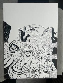 ORGANIC COMIX 2 PLANCHES ORIGINALES MIKROS PHOTONIK 30 x 42 cm PARFAIT ÉTAT