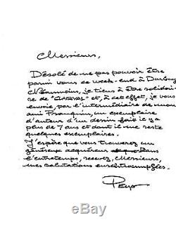 PEYO Dédicace Lettre Autographe signée / Franquin