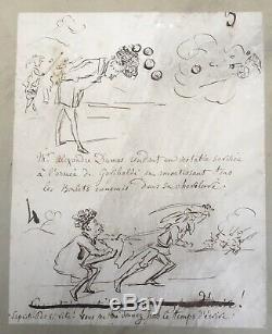 Planche 9 Dessins Originaux Encre Humour Caricature Par Cham (1818-1879) XIXe