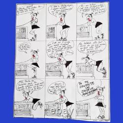 Planche Bande dessinée originale satirique puisée univers d'Agrippine Bretécher