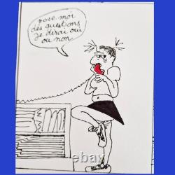 Planche Bande dessinée originale satirique puisée univers d'Agrippine Bretécher