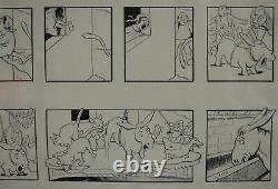 Planche Dessin originale Benjamin Rabier (1864-1939) 10 degrés au dessous