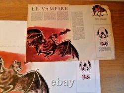 Planche Original dessins couleur aquarelle de RENÉ HAUSMAN Le Vampire