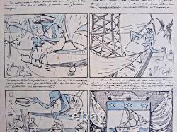 Planche de BD originale non signé. Arche de Noé. Humour