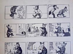 Planche de BD originale non signée. Humour. Anthropomorphisme