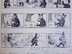 Planche de BD originale non signée. Humour. Anthropomorphisme