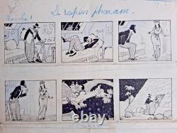 Planche de BD originale non signée. Le rapin pharaon