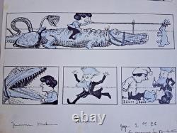 Planche de BD originale signée BOUM-BOUM. Humour