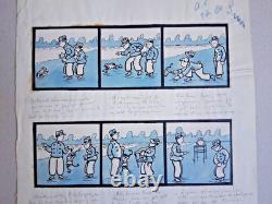 Planche de BD originale signée LOUIS TYBALT. Militaria. Soldat. Troupes. Humour