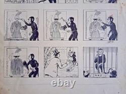 Planche de BD originale signée LUC LEGUEY. Singe