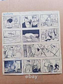 Planche de BD originale signée ROBERT CARRIZEY. Le rôle improvisé