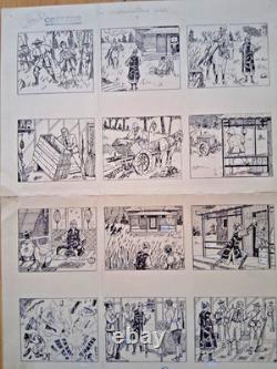 Planche de BD signée ASY. Asie. Aventure