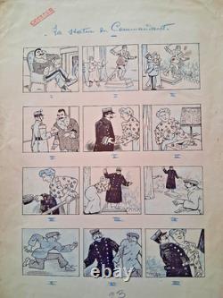 Planche de BD signée Mauryce Motet. Soldat. Militaire