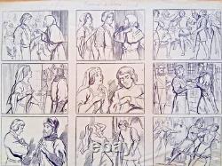 Planche de BD unique signée GEORGES QUESNEL. Chevaliers