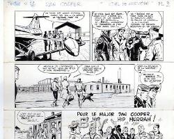 Planche dessin original Dan Cooper Weinberg Ciel de Norvège Tintin autographe