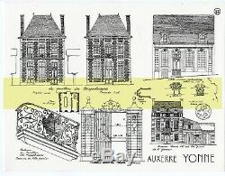 Planche originale Dessins Maisons AUXERRE Yonne Architecture