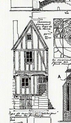 Planche originale Dessins Maisons TONNERRE Yonne Architecture