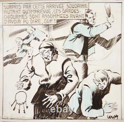 Planche originale Jean Bart parue dans GAVROCHE en 1941 dessin Pierre LEROY