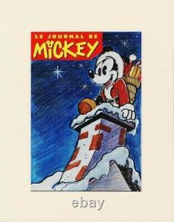 Planche originale Journal de Mickey Dessin original Projet de couverture EO