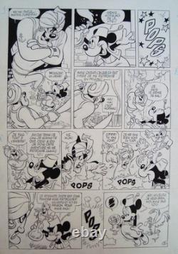 Planche originale / MICKEY les mille et un ennuis /Claude Marin / 28 x 44 cm