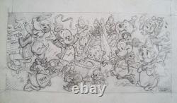 Planche originale au crayon / MICKEY et compagnie /Claude Marin / 32 X 22 cm