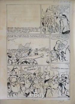 Planche originale de BOURDIN parue dans LISETTE en 1941 dessin BOB ET NIQUETTE