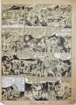 Planche originale de Christian MATHELOT L'enfer est dans la brousse 1947 dessin