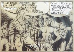 Planche originale de Christian MATHELOT L'enfer est dans la brousse 1947 dessin