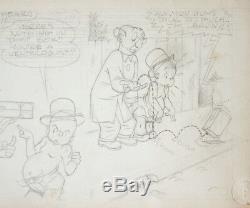 Planche originale de GILL FOX vers 1940 daily strip inédit Not published art