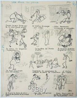 Planche originale de Paul JAMIN dit JAM Collaborateur de HERGÉ Tintin vers 1930