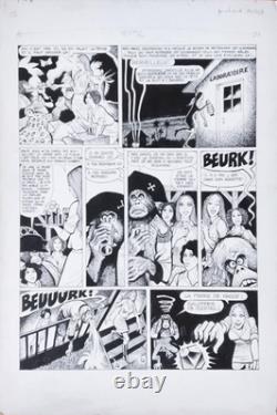 Planche originale dessin de Georges PICHARD Borneo Joe Dargaud 1983 Dubos