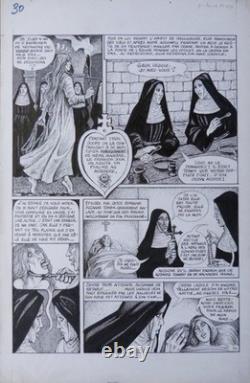 Planche originale dessin de Georges PICHARD érotique BD La Religieuse 1995