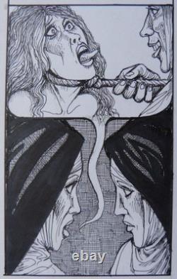 Planche originale dessin de Georges PICHARD érotique BD La Religieuse 1995