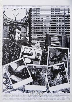 Planche originale dessin proche KIKI PICASSO groupe BAZOOKA daté 1981 New York