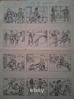 Planche originale signée ASY. Thème Japon médiéval