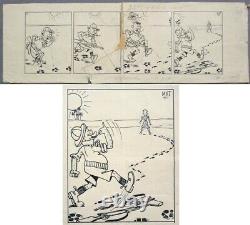 Planche originale strip de Marcel TURLIN dit MAT vers 1945 dessin à l'encre