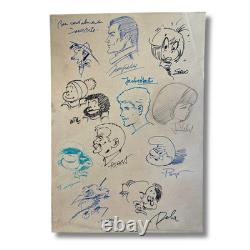 Planche unique de 11 dédicaces avec cadre Format 30 x 21 cm