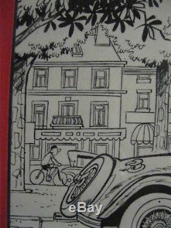 RARE / Planche originale de Franquin montée en lampe Tintin 32 p12/13 1/1