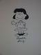 Rare Dessin Original Peanuts / Lucy Van Pelt Signe Charles M. Schulz / Tb Etat