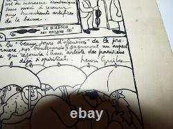 Rare planche de dessins à l'encre de chine HENRI GUILAC Pour Le Canard Enchainé