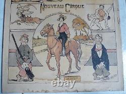 Rare planche de dessins en couleurs de Louis Talon dit NOLLAT Nouveau Cirque