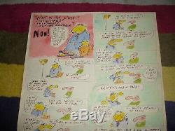 Reiser planche originale couleur dessin EO charlie hebdo années 70 signé bd bébé