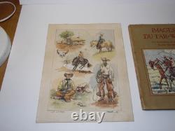 Roger GRADET illustrateur FAR-WEST Planche originale, Aquarelle signée de 1946