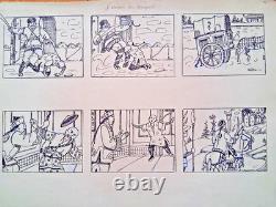 Série de 2 planches de BD non signée. Chine. Aventure
