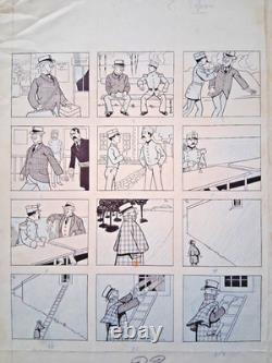 Série de 2 planches de BD signée PAUL D'ESPAGNAT. L'Espion