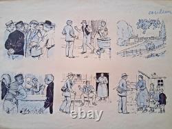 Série de 3 planches de BD signée JOYCE