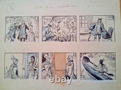 Série de 5 planches de BD signée LUC LEGUEY