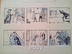 Série de 5 planches de BD signée LUC LEGUEY